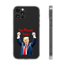 DistinctInk Clear Case for Apple iPhone or Samsung Galaxy - Trump "You Missed, Loser" Cartoon Design