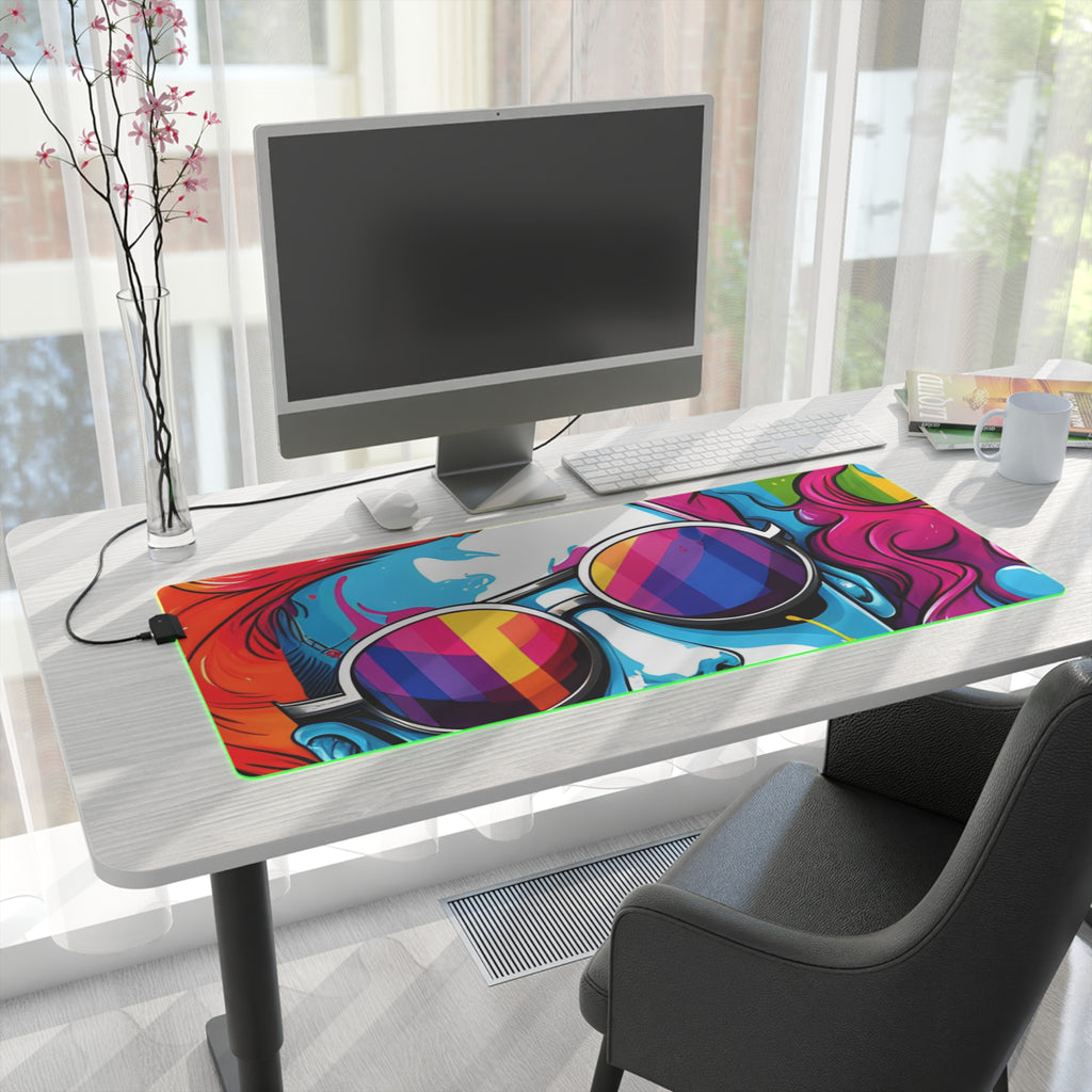 LED Gaming Mouse Pad with Leading with Courage and Grace Design for LGBTQ+ Pride, view 28