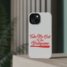 DistinctInk ToughCase for Apple iPhone, Compatible with MagSafe Charging - Take Me Out to the Ballgame Baseball