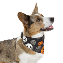 DistinctInk Adjustable Pet Banana Collar with Haunted Harvest Time Design for Halloween