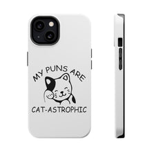 DistinctInk ToughCase for Apple iPhone, Compatible with MagSafe Charging - My Puns Are Cat-Astrophic