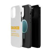 DistinctInk ToughCase for Apple iPhone, Compatible with MagSafe Charging - Engineer Definition - Caffeine and Last Minute