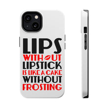 DistinctInk ToughCase for Apple iPhone, Compatible with MagSafe Charging - Lips Without Lipstick Cake Without Frosting