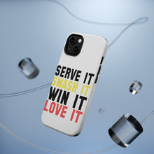 DistinctInk ToughCase for Apple iPhone, Compatible with MagSafe Charging - Serve It Smash It Win It Love It Tennis