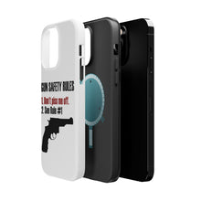 DistinctInk ToughCase for Apple iPhone, Compatible with MagSafe Charging - Gun Safety Rules, Don't Piss Me Off