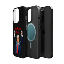Dual Layer Tough Case for Apple iPhone, Compatible with MagSafe - Trump ‘You Missed, Loser’ Design & Black Background