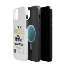 DistinctInk ToughCase for Apple iPhone, Compatible with MagSafe Charging - Nurse and a Mother - Busy and Proud