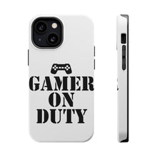 DistinctInk ToughCase for Apple iPhone, Compatible with MagSafe Charging - Gamer on Duty Video Games