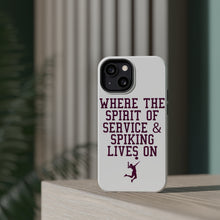 DistinctInk ToughCase for Apple iPhone, Compatible with MagSafe Charging - Spirit of Service & Spiking Lives On Tennis