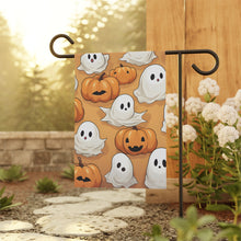 DistinctInk Garden & House Banner / Flag with Ghostly Skeleton Pumpkin Patch Design for Halloween