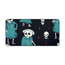 DistinctInk Desk Mat with Haunted Skeleton Crew Design for Halloween