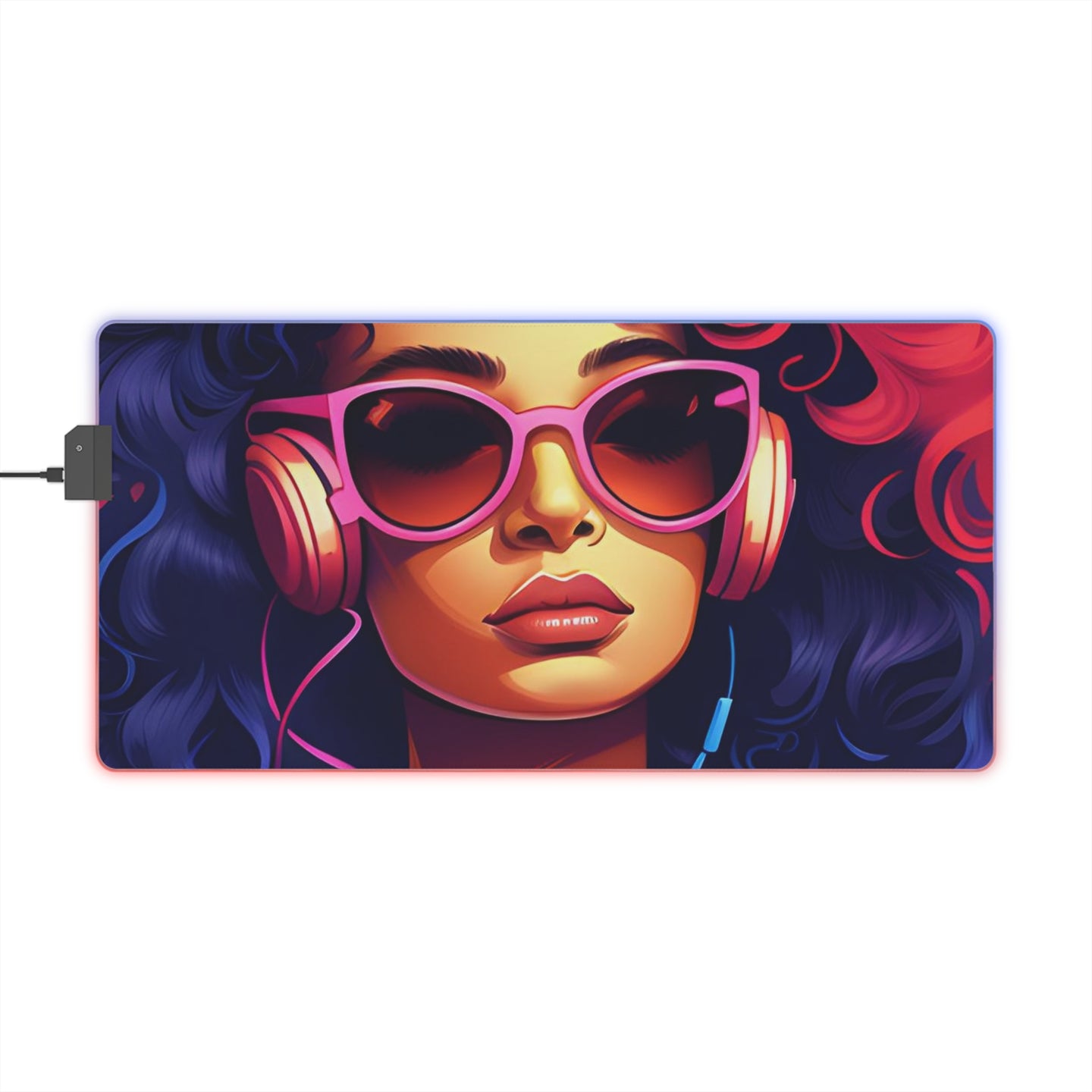 DistinctInk LED Gaming Mouse Pad with Living a Full Life Design for LGBTQ+ Pride