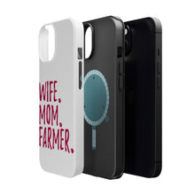DistinctInk ToughCase for Apple iPhone, Compatible with MagSafe Charging - Wife. Mom. Farmer.