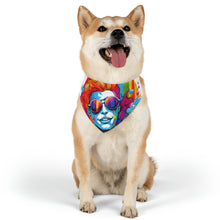 DistinctInk Adjustable Pet Banana Collar with Leading with Courage and Grace Design for LGBTQ+ Pride