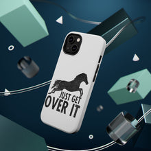 DistinctInk ToughCase for Apple iPhone, Compatible with MagSafe Charging - Just Get Over It - Horse Jump