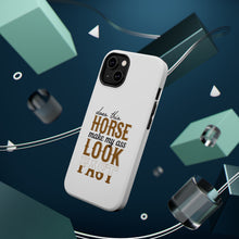 DistinctInk ToughCase for Apple iPhone, Compatible with MagSafe Charging - Horse Make My A$$ Look Fast