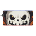 LED Gaming Mouse Pad with Spooky Skeleton Pumpkin Patch Design for Halloween