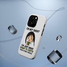 DistinctInk ToughCase for Apple iPhone, Compatible with MagSafe Charging - I'm Not Short I'm Just More Down to Earth