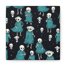 DistinctInk Canvas Wall Art with Haunted Skeleton Crew for Halloween