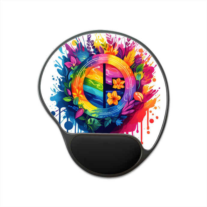 DistinctInk Mouse Pad with Wrist Rest  with The Road to Fulfillment Design for LGBTQ+ Pride