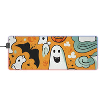DistinctInk LED Gaming Mouse Pad with Flying Pumpkin Bats Design for Halloween