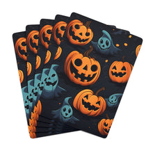 DistinctInk Playing Poker Cards with Nightly Fright of Bats and Ghouls Design for Halloween