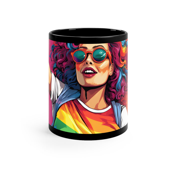 DistinctInk Black Coffee Mug - Leading a New Path for LGBTQ+ Pride