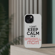 DistinctInk ToughCase for Apple iPhone, Compatible with MagSafe Charging - Can't Keep Calm I'm a Baseball mom