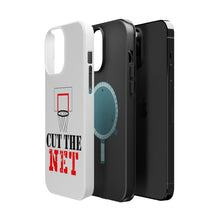 DistinctInk ToughCase for Apple iPhone, Compatible with MagSafe Charging - Cut the Net Basketball