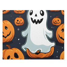 DistinctInk Jigsaw Puzzle with Ghost Skeleton Spooky Pumpkins Design for Halloween