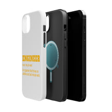 DistinctInk ToughCase for Apple iPhone, Compatible with MagSafe Charging - Engineer Definition - Caffeine and Last Minute