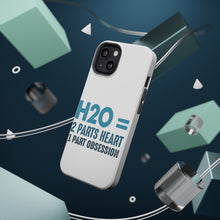 DistinctInk ToughCase for Apple iPhone, Compatible with MagSafe Charging - H20 = 2 Parts Heart 1 Part Obsession