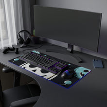 DistinctInk LED Gaming Mouse Pad with Skele-Ghostly Pumpkin Patch Design for Halloween