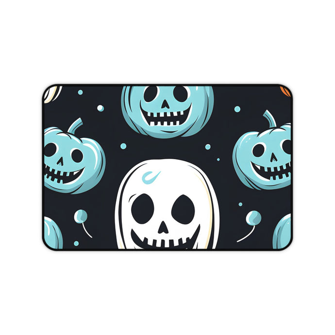 DistinctInk Desk Mat with Skele-Ghostly Pumpkin Patch Design for Halloween