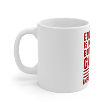 DistinctInk Glossy White Coffee / Tea Mug - Education is Important Video Games Importanter