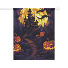 DistinctInk Garden & House Banner / Flag with Ghostly Ghouls in the Graveyard Design for Halloween