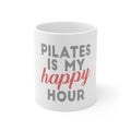 Glossy White Coffee / Tea Mug - Pilates is My Happy Hour