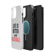 DistinctInk ToughCase for Apple iPhone, Compatible with MagSafe Charging - Life is Better with Baseball
