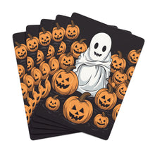 DistinctInk Playing / Poker Cards with Skeletal Ghostly Pumpkin Patch Design for Halloween