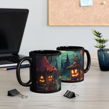 DistinctInk Black Coffee Mug - Trick or Treat Fun for Halloween