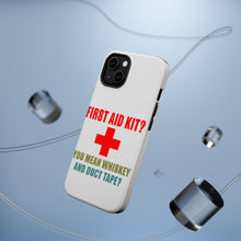DistinctInk ToughCase for Apple iPhone, Compatible with MagSafe Charging - First Aid Kit - Whiskey & Duct Tape