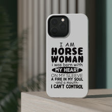 DistinctInk ToughCase for Apple iPhone, Compatible with MagSafe Charging - I Am A Horse Woman - Can't Control