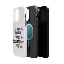DistinctInk ToughCase for Apple iPhone, Compatible with MagSafe Charging - I Just Really Like Butterflies