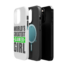 DistinctInk ToughCase for Apple iPhone, Compatible with MagSafe Charging - World's Greatest Gamer Girl Video Games
