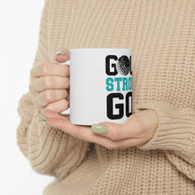 DistinctInk Glossy White Coffee / Tea Mug - Golf Strong Go Long