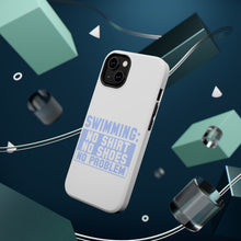DistinctInk ToughCase for Apple iPhone, Compatible with MagSafe Charging - Swimming No Shirt No Shoes No Problem