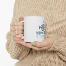 DistinctInk Glossy White Coffee / Tea Mug - Fixing Sinks is Draining - Plumbing