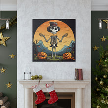 DistinctInk Canvas Wall Art with Skelefun Halloween for Halloween