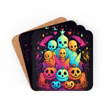 DistinctInk (Set of 4) Corkwood Coasters with The Joy of ConnectingDesign for Halloween LGBTQ+ Pride