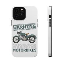 DistinctInk ToughCase for Apple iPhone, Compatible with MagSafe Charging - Spontaneously Talking About Motorcycles